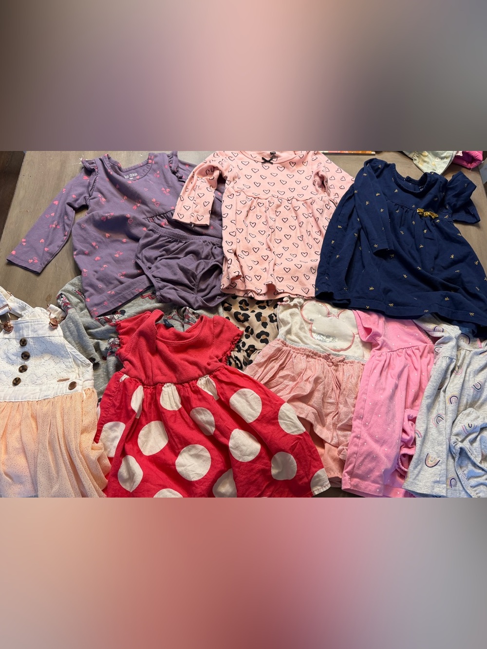Large bundle lot of 10 girls dresses 12-24 months various brands